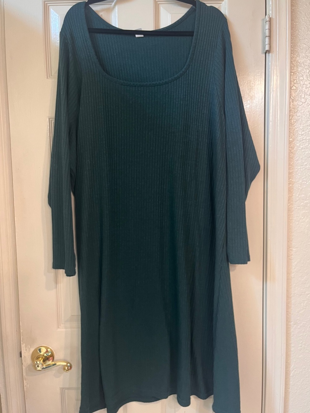 Old Navy Forest Green Ribbed Scoop-Neck Dress